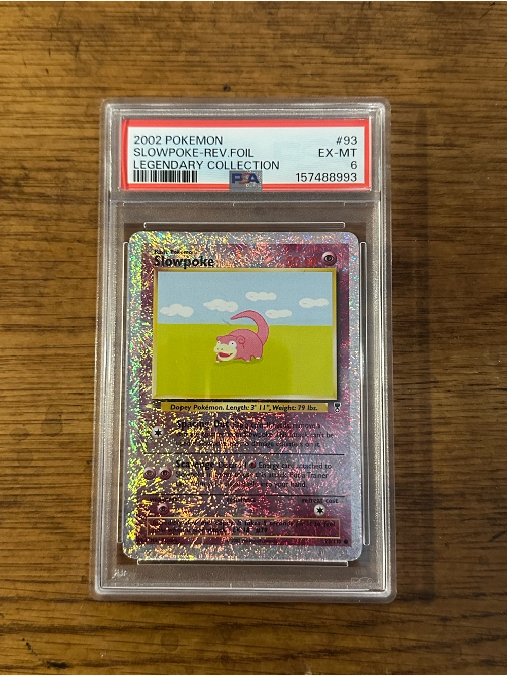 2002 Pokémon Slowpoke Reverse Foil Holo Legendary Collection PSA 6 Card